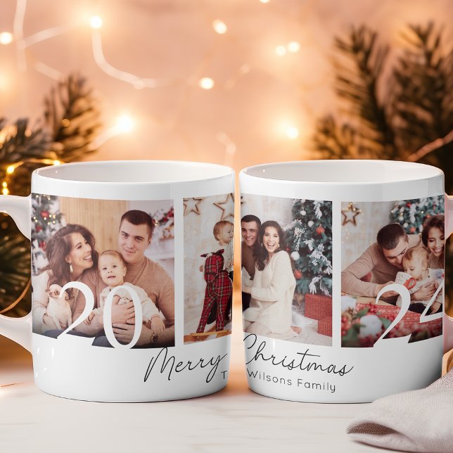 Elegant Family Christmas Photo Collage Coffee Mug (Creator Uploaded)