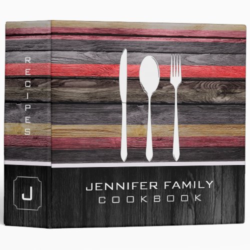 Elegant Family Cookbook Wood Look 20 3 Ring Binder