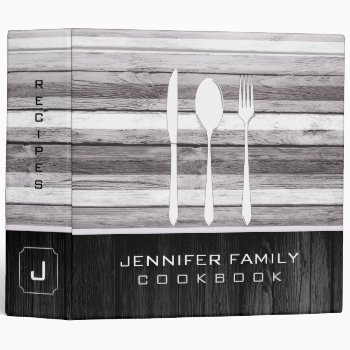 Elegant Family Cookbook Wood Look #9 3 Ring Binder by NhanNgo at Zazzle