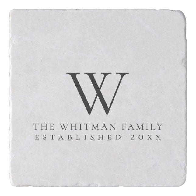 Elegant Family Home Monogram Trivet (Front)