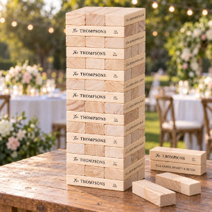 Elegant Family Last Name Monogram Giant Game Topple Tower