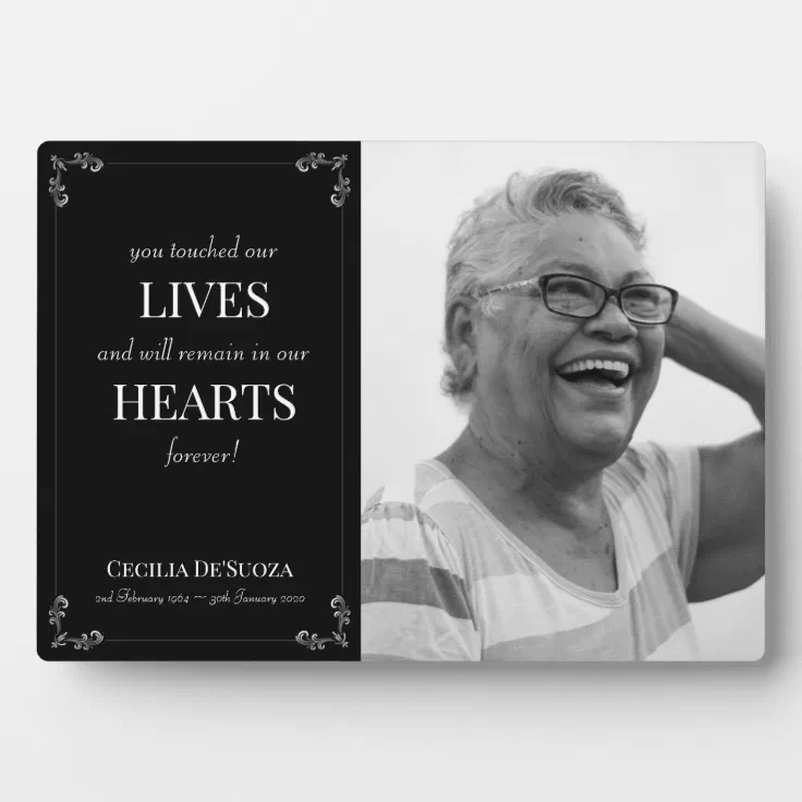 Elegant Family Memorial Photo Remembrance Plaque Zazzle