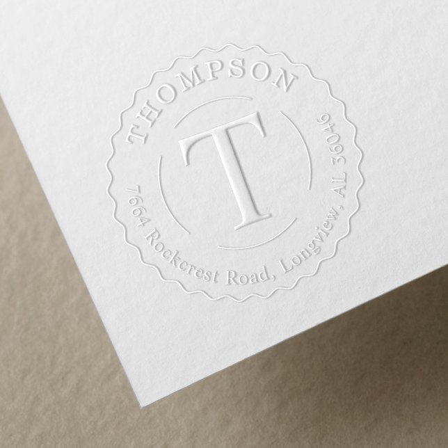 Elegant Family Monogram Circle Crest Address Embosser (Creator Uploaded)