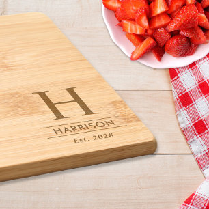 Elegant Family Monogram Engraved Cutting Board