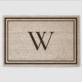 Elegant Family Monogram Fiber Doormat