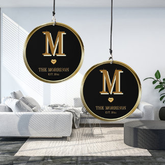 Elegant Family Monogram Gold Wind Chime