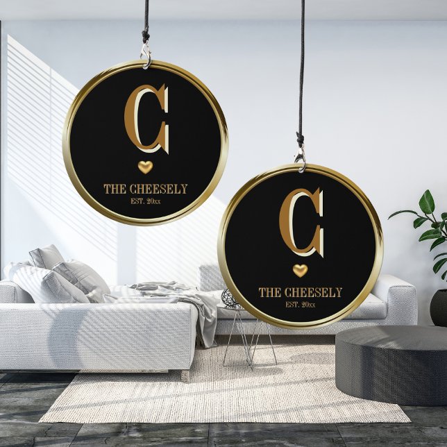 Elegant Family Monogram Gold Wind Chime (Creator Uploaded)