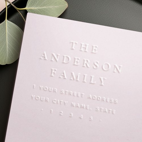 Elegant family name and return address embosser