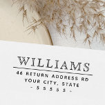 Elegant family name and return address self-inking stamp<br><div class="desc">Elegant return address rubber stamp featuring your surname/family name in a vintage style font and the address below beneath a separating line</div>