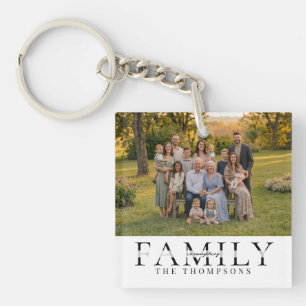 Elegant Family Name Keepsake Photo Gift Keychain