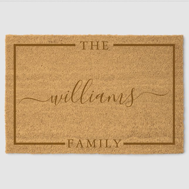 Elegant Family Name Mat Custom Signature Fiber (Front)
