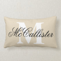Elegant family name monogram lumbar pillow cushion Elegant family name monogram lumbar pillow cushion
