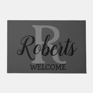 Elegant Family Name Monogrammed Doormat