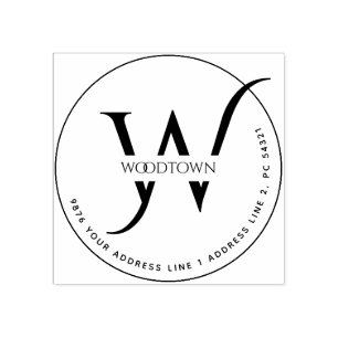 Elegant Family Name return address Rubber Stamp