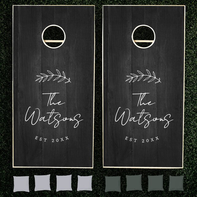 Elegant Family Name Wedding Games Cornhole Set (Creator Uploaded)