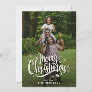 Elegant Family Photo and Name | Happy Holidays Announcement