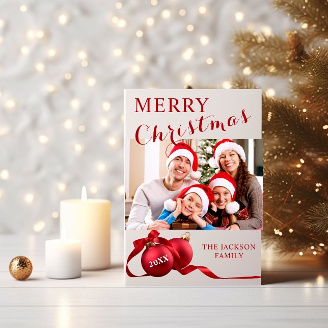 Elegant Family Photo Christas Card (Creator Uploaded)