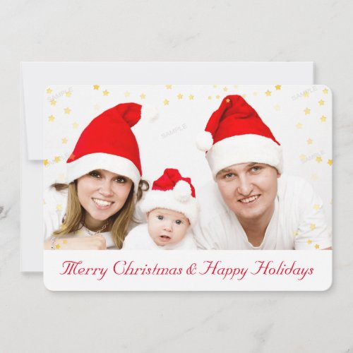 Elegant Family Photo Christmas Greetings Cards