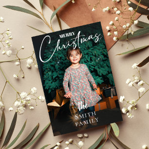 Elegant Family Photo Christmas Holiday Card