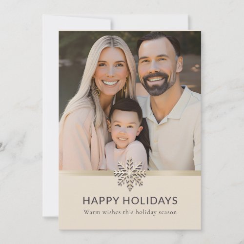 Elegant Family Photo Flat Holiday Card