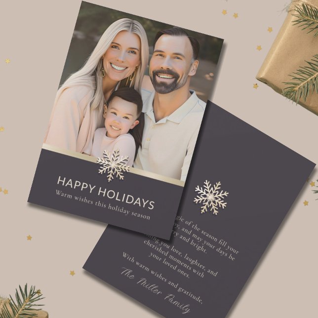 Elegant Family Photo Flat Holiday Card (Creator Uploaded)