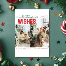 Elegant family photo merry christmas Card