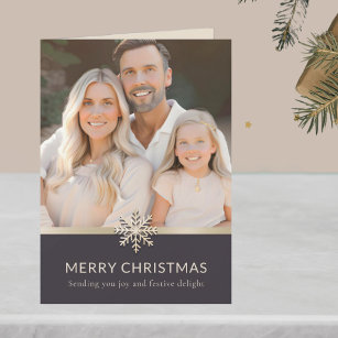 Elegant Family Photo Merry Christmas Card