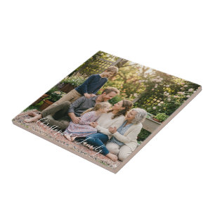 Elegant Family Photo Personalized Ceramic Tile