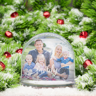Elegant Family Photo Snow Globe