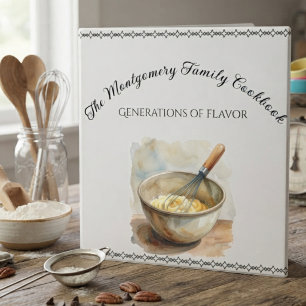 Elegant Family Recipe Keepsake Cookbook  3 Ring Binder