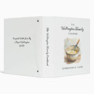 Elegant Family Recipe Keepsake Cookbook  3 Ring Binder