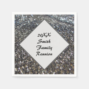 Elegant Family Reunion Black White Annual Dinner Napkins
