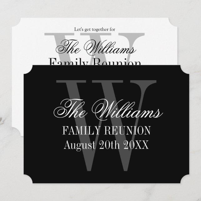 Elegant family reunion gathering party invitations (Front/Back)