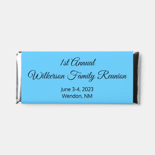 Elegant Family Reunion in Blue Hershey Bar Favors