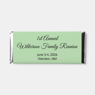 Elegant Family Reunion in Light Green: Hershey Bar Favors