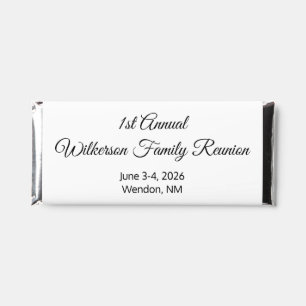 Elegant Family Reunion in White: Hershey Bar Favors