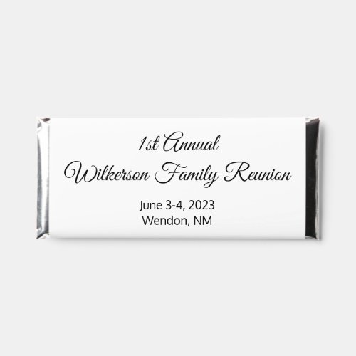 Elegant Family Reunion in White Hershey Bar Favors