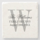 Elegant family reunion name monogram white marble