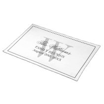 Elegant Family Reunion party custom name monogram Cloth Placemat