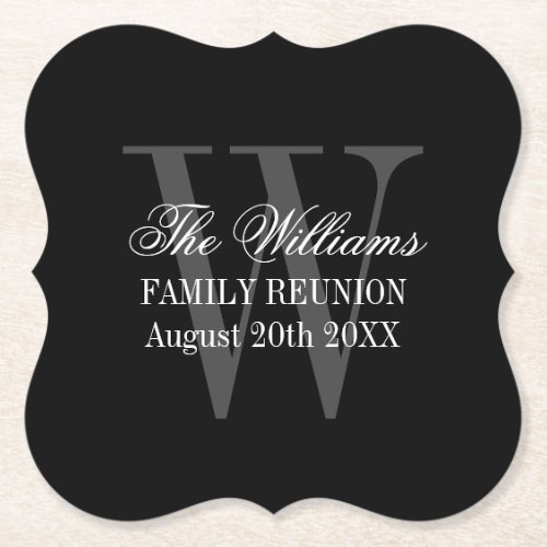 Elegant family reunion party gathering custom paper coaster