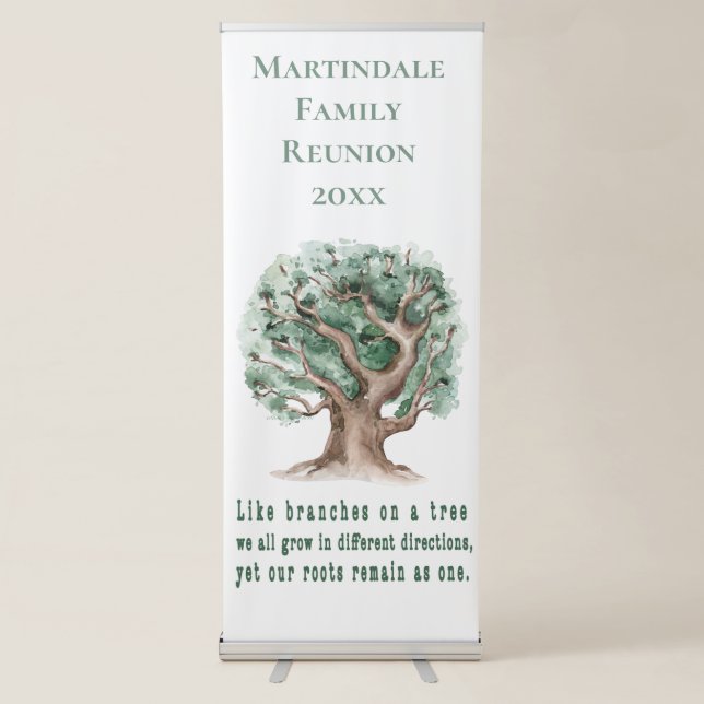 Elegant Family Tree Reunion Banner (Front)