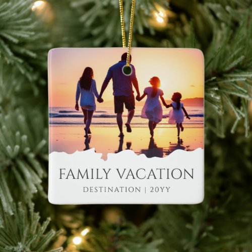 Elegant Family Vacation  Family Trip Photo Ceramic Ornament