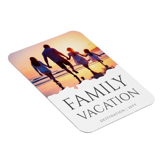 Elegant Family Vacation | Family Trip Photo Magnet (Right Side)