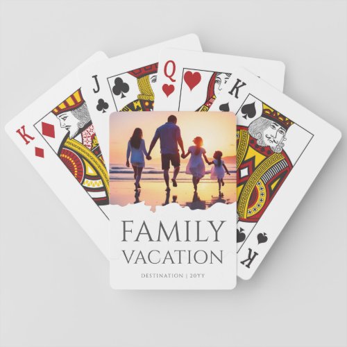 Elegant Family Vacation  Family Trip Photo Playing Cards