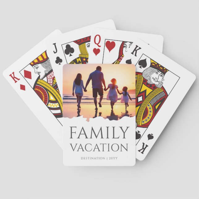 Elegant Family Vacation | Family Trip Photo Poker Cards (Back)