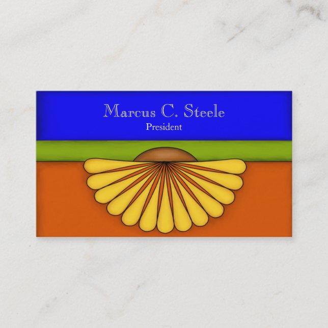 Elegant Fan Flower Business Card (Front)