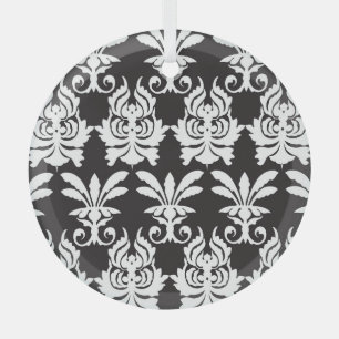 Elegant Fan Motifs in Golden Art Deco. Glass Ornament