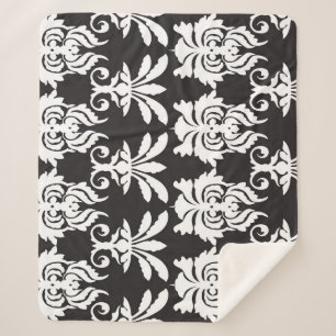 Elegant Fan Motifs in Golden Art Deco. Sherpa Blanket