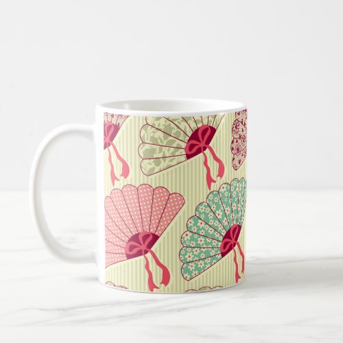 Elegant Fan Seamless Pattern Coffee Mug