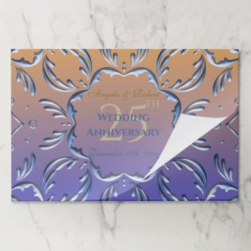 Elegant Fancy 25th Wedding Anniversary Placemat